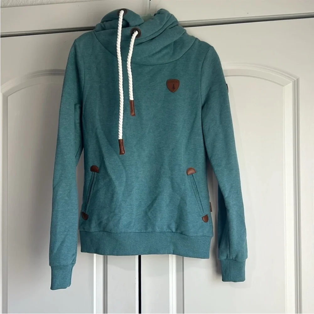 Wanakome Blue Hoodie with Brown Accents - Picture 4 of 6